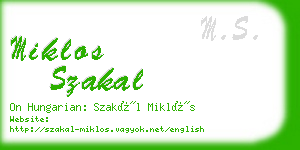 miklos szakal business card